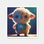 Serviette En Papier Cute lamb with a t-shirt (Devant)
