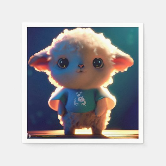 Serviette En Papier Cute lamb with a t-shirt (Devant)