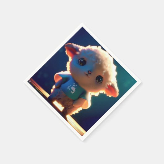 Serviette En Papier Cute lamb with a t-shirt (Coin)