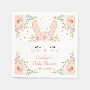 Serviette En Papier Cute lapin lapin Aquarelle Blush Rose