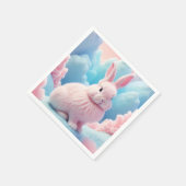 Serviette En Papier Cute Lapin Rose Coton Bonbons Nuages (Coin)