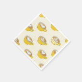 Serviette En Papier Cute Latte Art en Motif de tasses de café jaune (Coin)