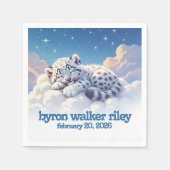 Serviette En Papier Cute léopard des neiges dormir sur le Baby shower  (Devant)