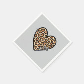 Serviette En Papier Cute Leopard Heart Saint Valentin cadeau (Coin)