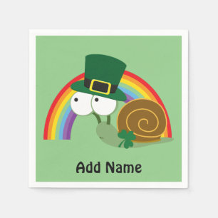 Serviette En Papier Cute Leprechaun Snail
