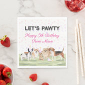 Serviette En Papier Cute Let's Pawty Rose Custom Chig fête d'anniversa (En situation)