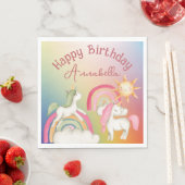 Serviette En Papier Cute licorne sur arc-en-ciel (En situation)