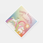 Serviette En Papier Cute licorne sur arc-en-ciel (Coin)