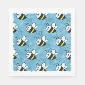 Serviette En Papier Cute Little Bee Motif Baby shower aquarelle (Devant)