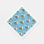 Serviette En Papier Cute Little Bee Motif Baby shower aquarelle (Coin)