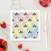 Serviette En Papier Cute Little Bee Motif Baby shower aquarelle (En situation)