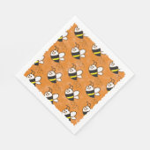 Serviette En Papier Cute Little Bee Motif Baby shower aquarelle (Coin)