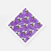 Serviette En Papier Cute Little Bee Motif Baby shower aquarelle (Coin)