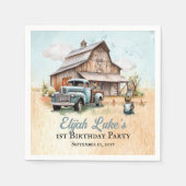 Serviette En Papier Cute Little Farmer 1ère fête d'anniversaire (Devant)