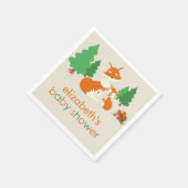 Serviette En Papier Cute Little Fox et maman Baby shower papier servie (Coin)