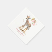 Serviette En Papier Cute Little Giraffe Moderne Boho rose Brown (Coin)