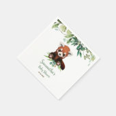 Serviette En Papier Cute Little Ours Rouge Panda Baby shower Vert Na (Coin)