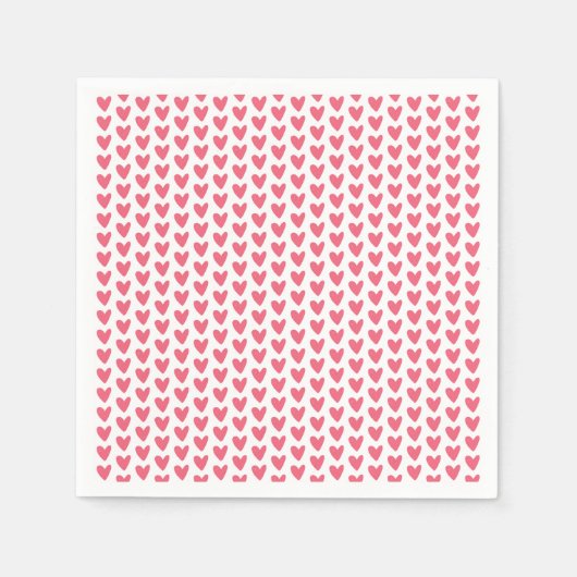 Serviette En Papier Cute Little Raspberry Pink Hearts Motif (Devant)