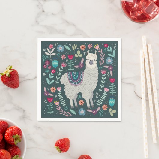 Serviette En Papier Cute Llama (En situation)