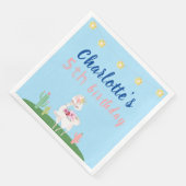 Serviette En Papier Cute Llama Fun Blue Anniversaire (Coin)