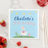 Serviette En Papier Cute Llama Fun Blue Anniversaire (En situation)