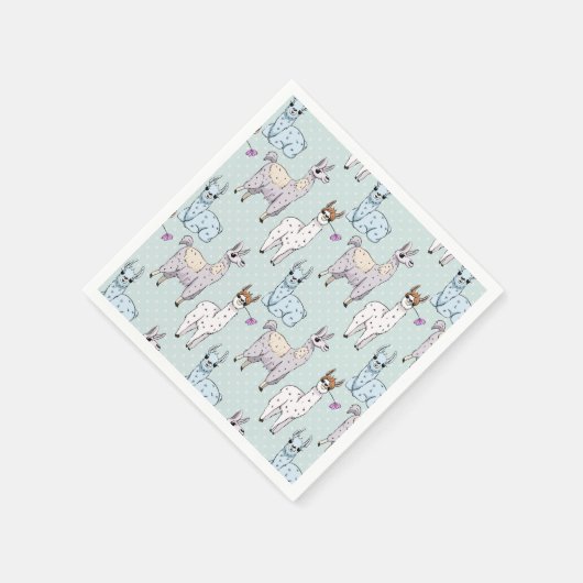 Serviette En Papier Cute Llama Motif Pois (Coin)