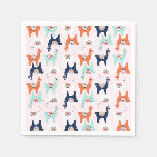Serviette En Papier Cute Llama Papier serviettes (Devant)