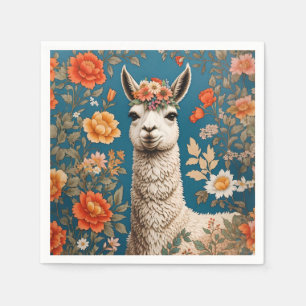 Serviette En Papier Cute Llama William Morris Inspiré Floral