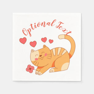 Serviette En Papier Cute Lote Orange Tabby Kitten