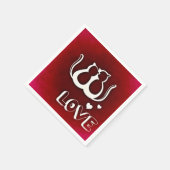 Serviette En Papier Cute Love Cats Saint Valentin Napkin (Coin)
