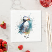 Serviette En Papier Cute macaron en bleu aquarelle (En situation)