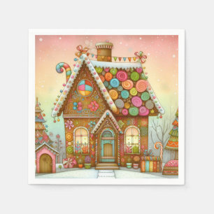 Serviette En Papier Cute, maison de pain d'épices