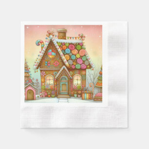 Serviette En Papier Cute, maison de pain d'épices
