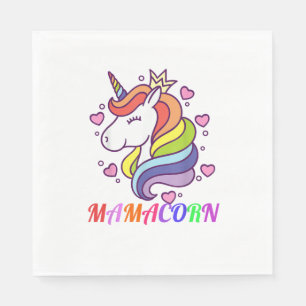Serviette En Papier Cute Mamacorn Unicorn Maman Anniversaire Tenue Rai