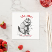 Serviette En Papier Cute Marmot Animal Thunder_Cove (En situation)