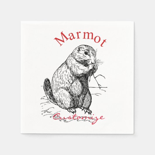 Serviette En Papier Cute Marmot Animal Thunder_Cove (Devant)