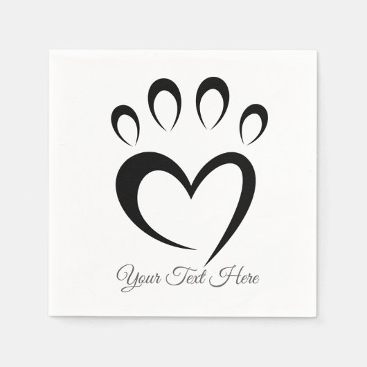 Serviette En Papier Cute Meow Paw Custom Text Personalized  (Devant)