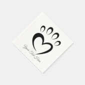 Serviette En Papier Cute Meow Paw Custom Text Personalized  (Coin)