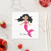 Serviette En Papier Cute Mermaid à queue rose Thunder_Cove (En situation)