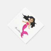 Serviette En Papier Cute Mermaid à queue rose Thunder_Cove (Coin)