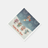 Serviette En Papier Cute Mice Happy New Year Fireworks (Coin)