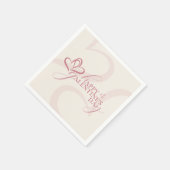 Serviette En Papier Cute Minimal Modern Pink Cream Script Galentine's  (Coin)