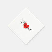 Serviette En Papier Cute Minimal Modern White Red Heart Ajouter Votre (Coin)