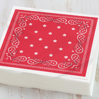Serviette En Papier Cute minimaliste simple Motif Bandana rouge