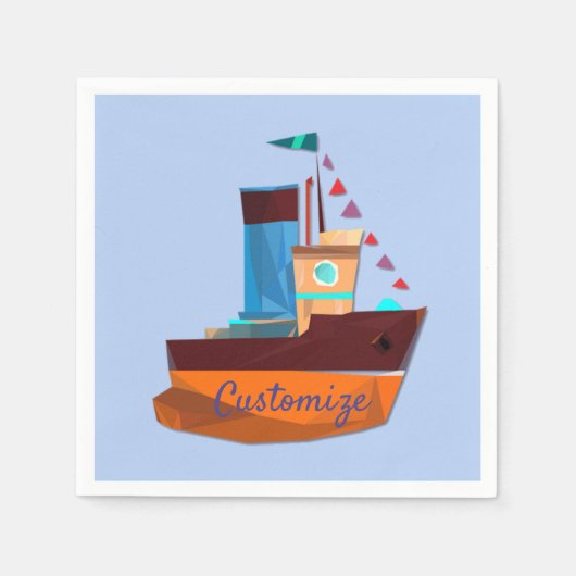 Serviette En Papier Cute Minuscule remorqueur Thunder-Cove (Devant)