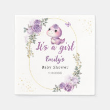 Cute Modern Boho Watercolor Dinosaur floral girl