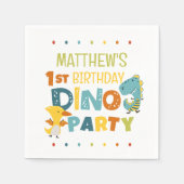 Serviette En Papier Cute Modern Dino Dinosaur fête d'anniversaire pour (Devant)