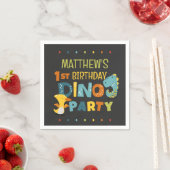 Serviette En Papier Cute Modern Dino Dinosaur fête d'anniversaire pour (En situation)