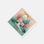 Serviette En Papier Cute Moderne Forever Accueil Adoption Foster Shost (Coin)