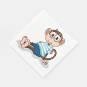 Serviette En Papier Cute Monkey in Blue Striped Shirt and Shorts (Coin)